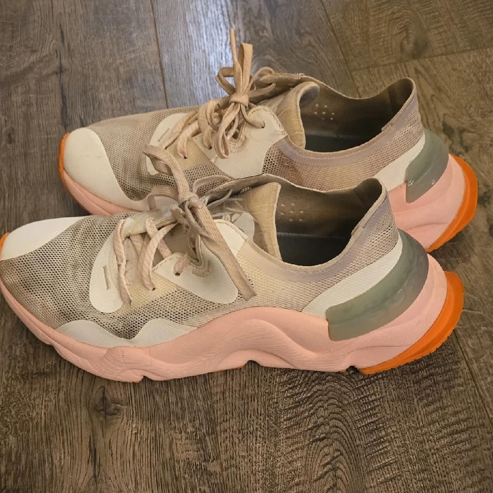 Women's Cream and‎ Orange Sneakers